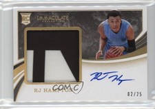 2020-21 Immaculate Collegiate Premium Rookie Gold 2/25 RJ Hampton Patch Auto 0o9