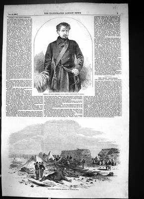 Antiker Druck 1856 General Sir Colin Campbell Explosion Inkerman Mill Siers