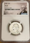 1957 PF 69 25C Washington Quarter - 90% Silver $150 Value
