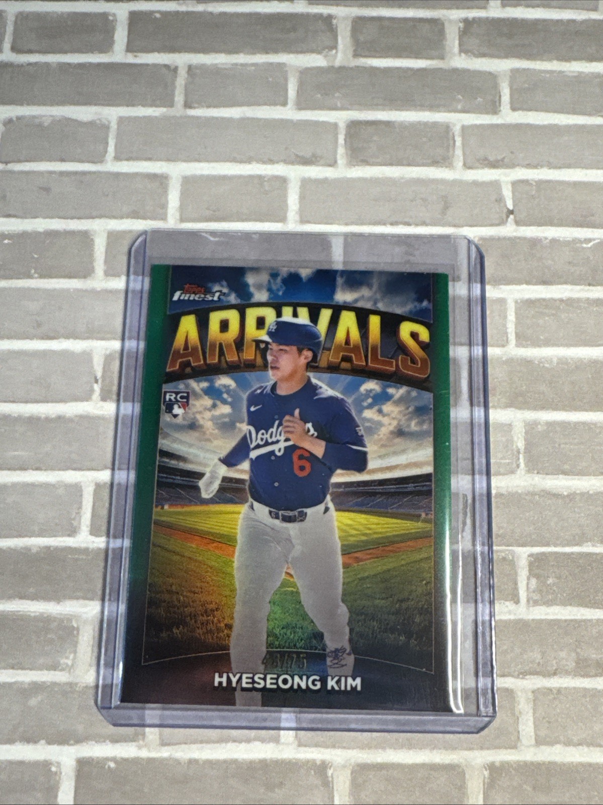 2025 TOPPS FINEST BASEBALL HYESEONG KIM ARRIVALS GREEN 48/75