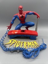 Vintage 1994 Marvel Kids Spider-Man Plastic Landline Phone And Base Sst-200