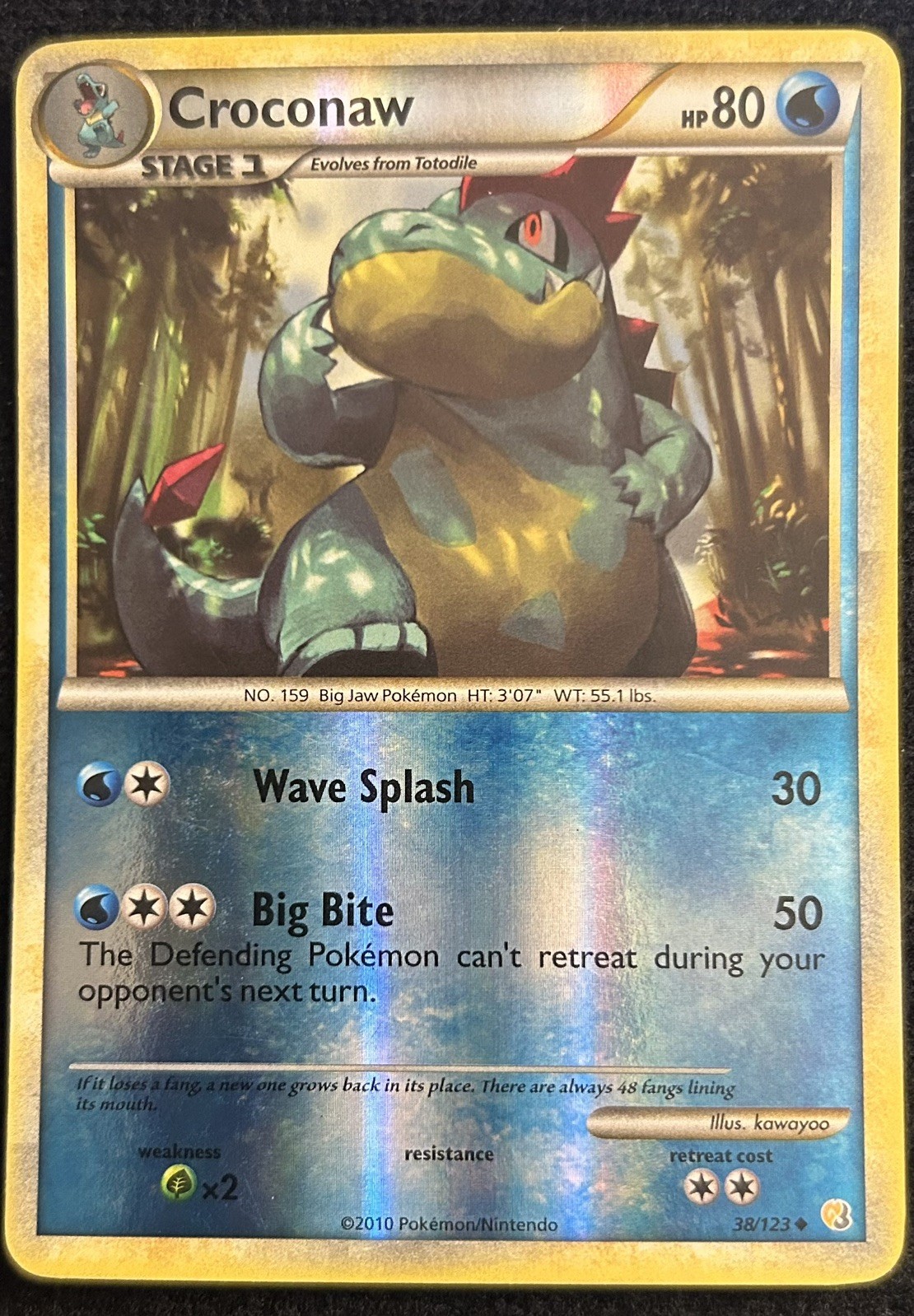LP - Croconaw 38/123 Reverse Holo - Heartgold & Soulsilver - Pokemon TCG