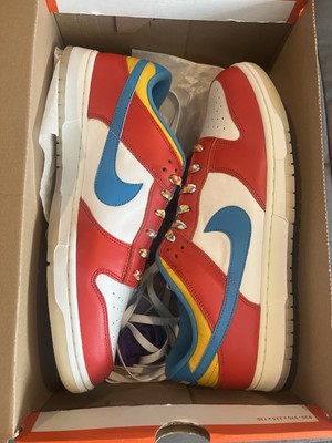 Nike Dunk Low x LeBron James x Fruity Pebbles Red In Replacement Box Size US 14
