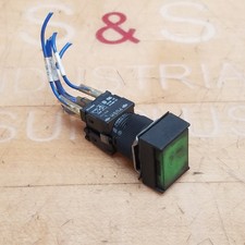 Omron A3GJ-6011-3 Green Push Button, 3-5A, 125-250V - USED