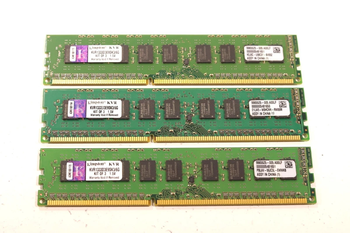 Barrette Mémoire Kingston 16 Go DDR3-1333 PC3L-10600R – Serveur – Occasion