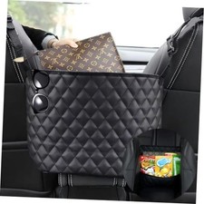 Car Net Pocket Handbag Holder  Purse Holder for Between Seats  Leather Seat Black