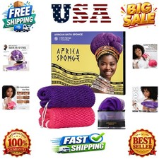 African Net Sponge Authentic - 2 Pieces Exfoliating Body Scrubber Bath Sponge...