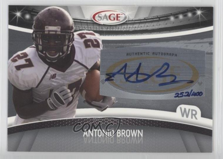 2010 Sage Silver 252/400 Antonio Brown #A-9 Rookie Auto RC 1d0h