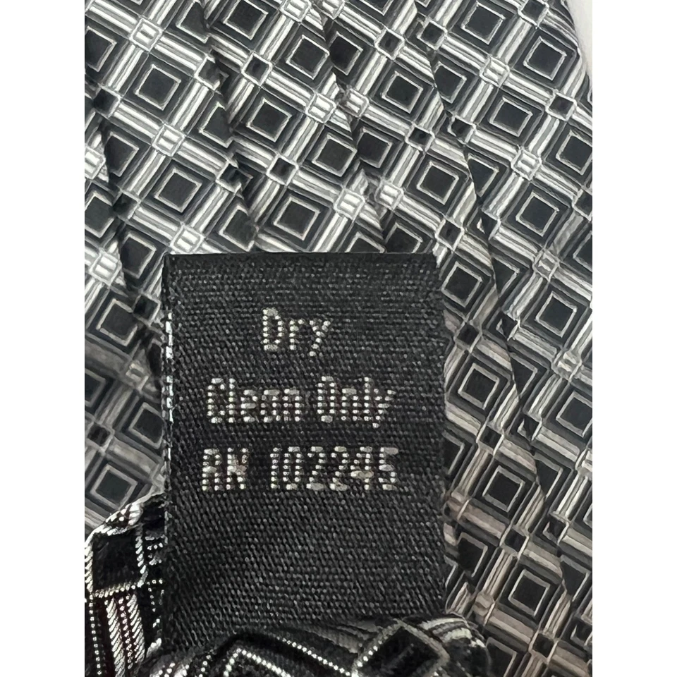 Juego de pajarita Robert Talbott Protocol Pure Silk Cummerbund geométrica negra plateada Foto 4 de 4