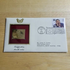 Songwriters Harold Arlen 22kt Gold Replica Stamp 1st Day w/card