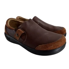 Alegria Paityn Brown Leather Suede Comfort Clogs Size 37 US 7-7.5 PAI-612