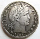 1905 Barber Half Dollar 50c