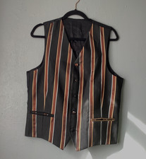 BLACK BROWN AND GOLD MENS WAISTCOAT 18.5 INCHES