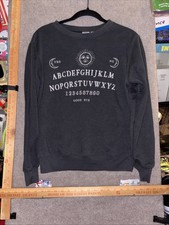 Ouija Women's Size XS Long Sleeve Fleece Ouija Board Sweatshirt Black