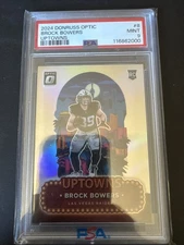 2024 Panini Donruss Uptown! Rookie Optic Brock Bowers- PSA Mint 9 #8LV Raiders🔥