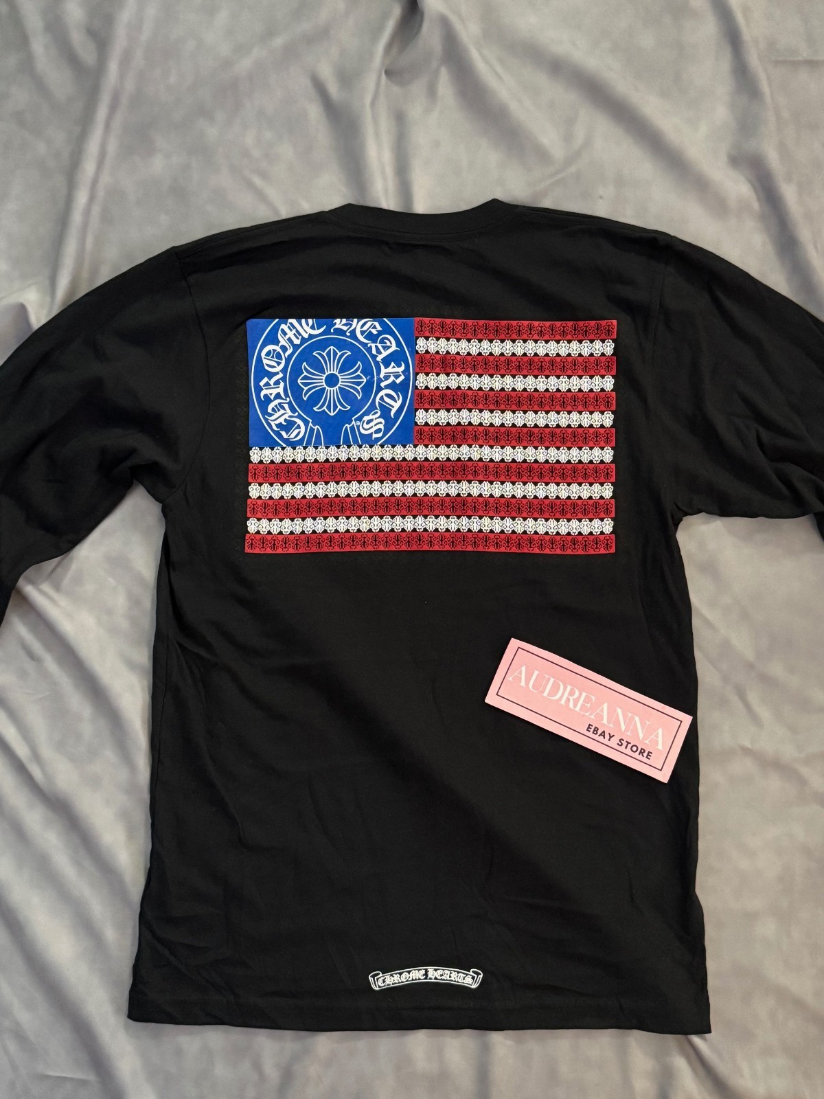 Chrome Hearts Black American Flag Dagger L/S T-Shirt Medium 100% Authentic