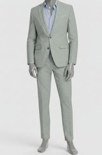 Bar III Men's Green Linen Slim 2-Piece Jacket  Pants Suit Size 38R 30W-30L