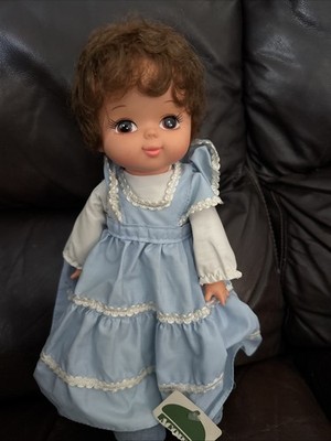 VINTAGE ACORN DOLL WITH NICE Blue Dress