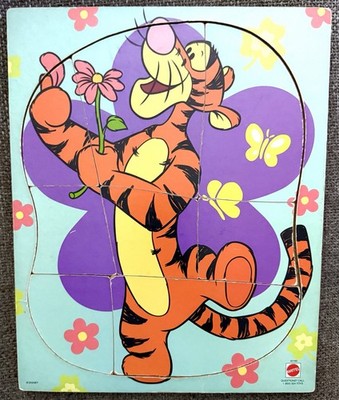 Vintage 1990s Playskool TIGGER Wooden Puzzle Disney Winnie the Pooh Preschool