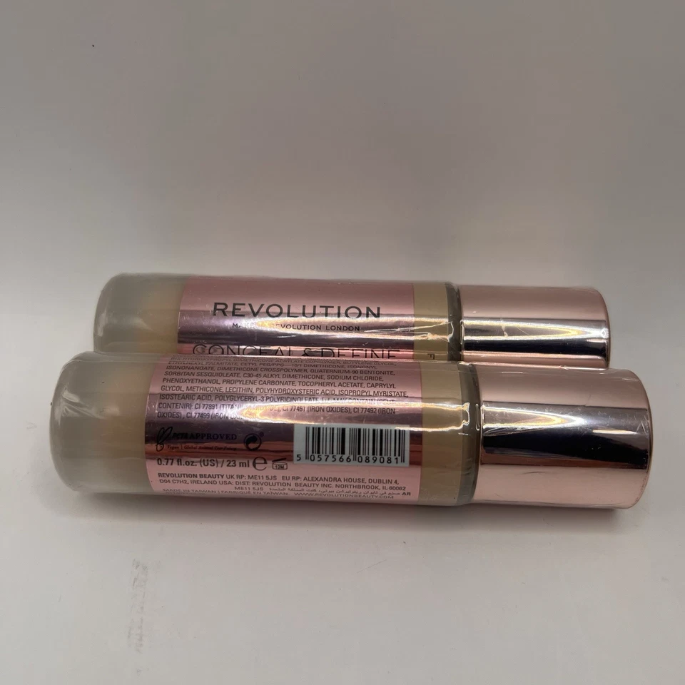 2 Makeup Revolution London Concealer and Definer F7 Full Coverage Foundation - Image 2 of 2