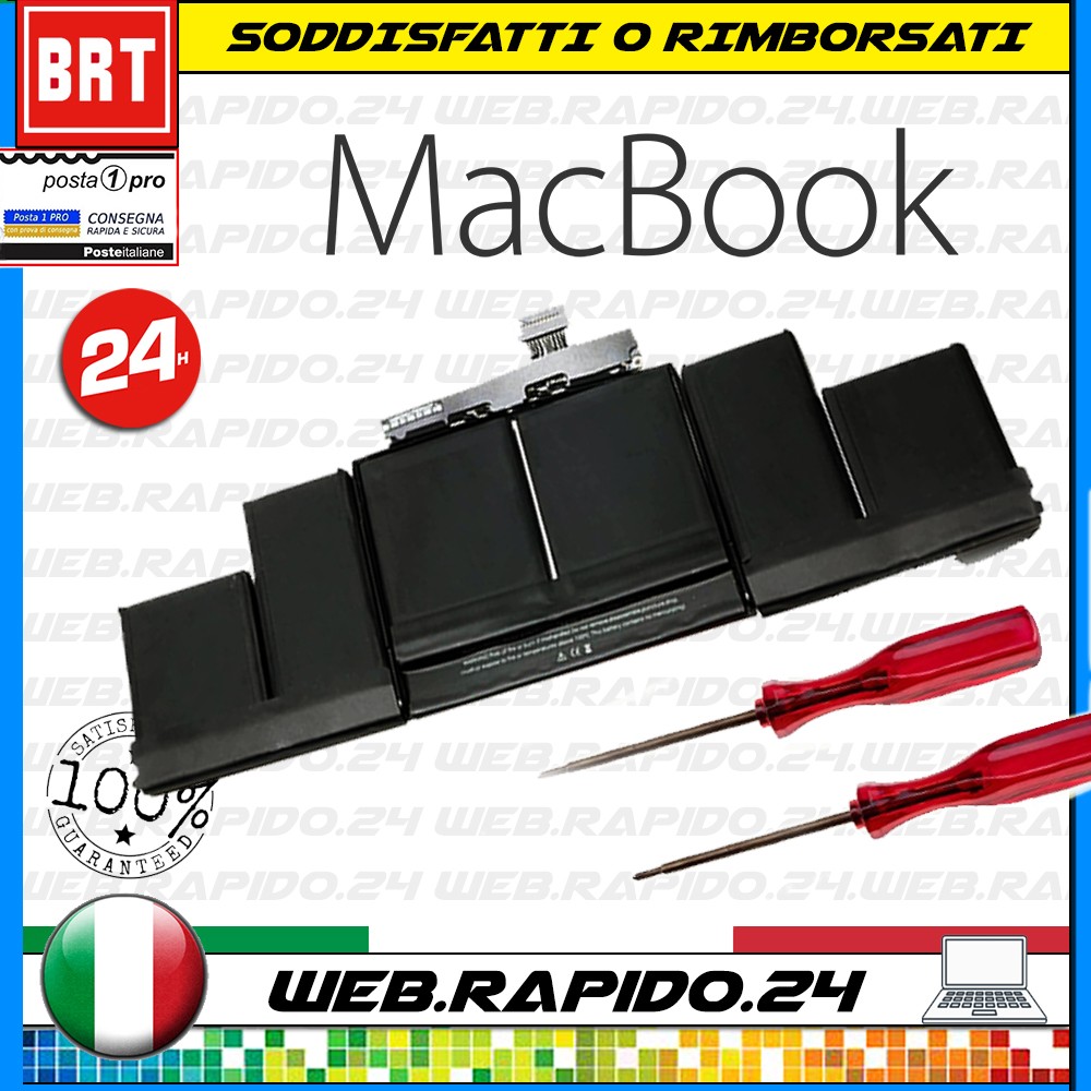 Batteria A1417 Apple MacBook Pro 15 Retina A1398 8460mAh 2012 2013