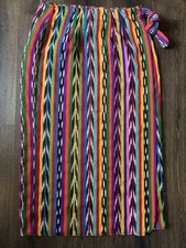 Ethnic boho Guatemalan Midi Wrap Skirt Brilliant Colors M vintage Estate