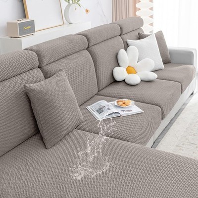 Smiry Waterproof Couch Cushion Covers, Stretch Jacquard Thick Sofa Cushion