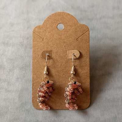 Handcrafted Glass Bead Shrimp Earrings and Necklace Set