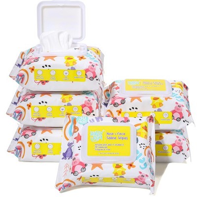 - 180 Count Saline Baby Wipes, Unscented, 7.4 x 7.2 Inch, Moist and Refreshin...