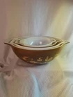 PYREX Early American Cinderella Nesting Mixing Bowls 441 - 444 VTG 60s SET of 4