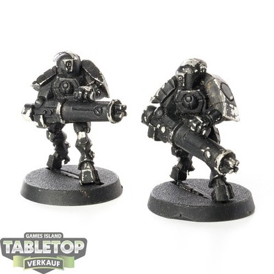 Tau Empire - 2x XV15 Stealth Armour - teilweise bemalt