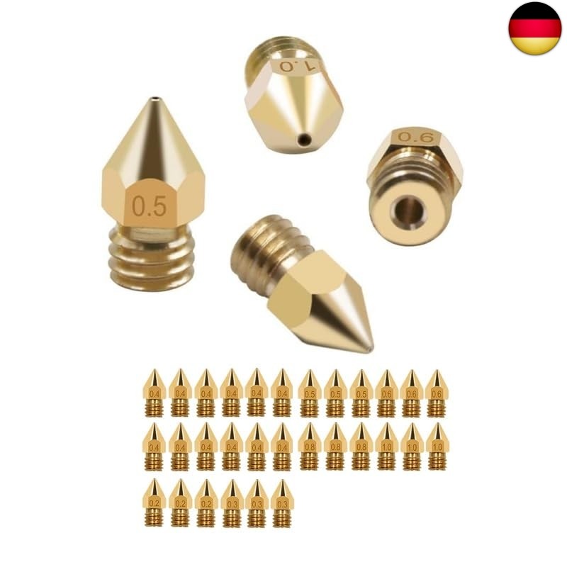 30 Messing Düsen Set drucker düse nozzle set 3d drucker düse aus messing düsen 1