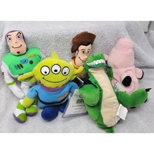 Toy Story Woody Buzz Lighyear Ham Rex Alien Disney Bean Bag Beanie New 5pc set