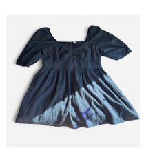 American Eagle Black Sweetheart Smocked Puff Sleeve Mini Dress XXL