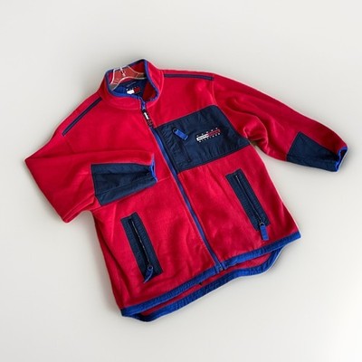 Tommy Hilfiger Jacket Mens XL Red Blue Full Zip Fleece Outdoors Full Zip Warm