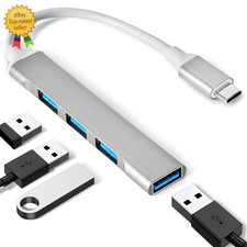 USB C to USB Hub, USB C to USB A 3.0 Adapter, 4 Ports Type C to USB Adapter