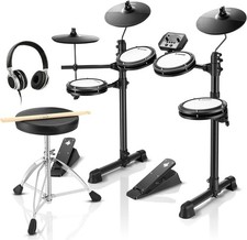 Donner DED-80 Electronic Drum Set with 4 Quiet Mesh Pads, 180 Sounds, 2 Pedals