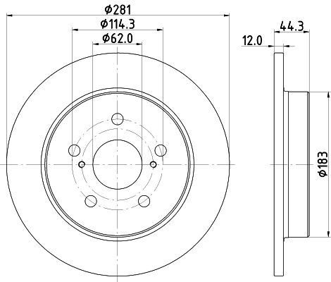 HELLA 8DD 355 132-401 BRAKE DISC Rear (PAIR)