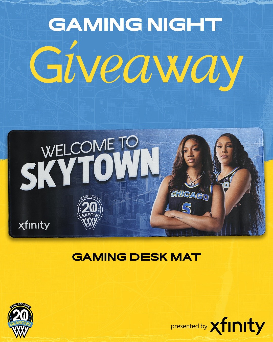 New Angel Reese and Karmilla Cardoso Chicago Sky Gaming Mat: From 7/24/2025 Game