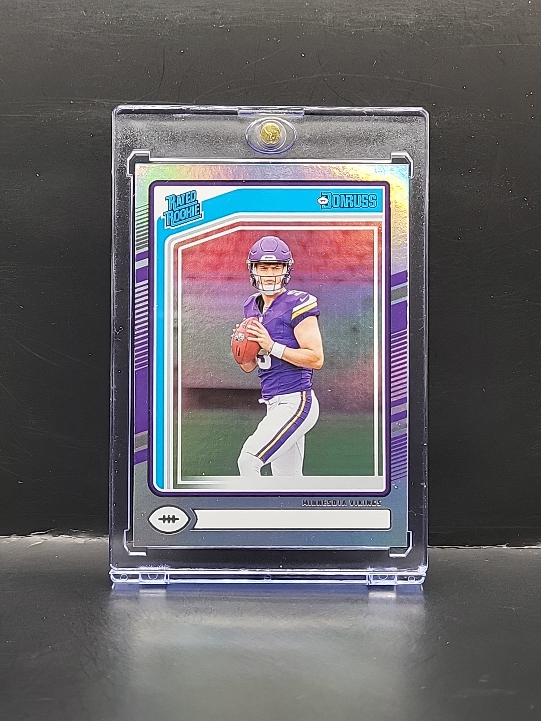 2024 Panini Donruss Rated Rookie J.J. McCarthy #303 No Name (RC) Holo Vikings