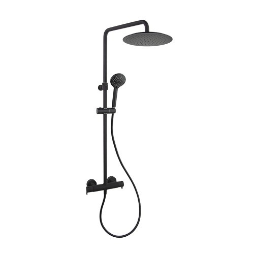 Colonne de douche thermostatique laiton noir Blautherm design épuré