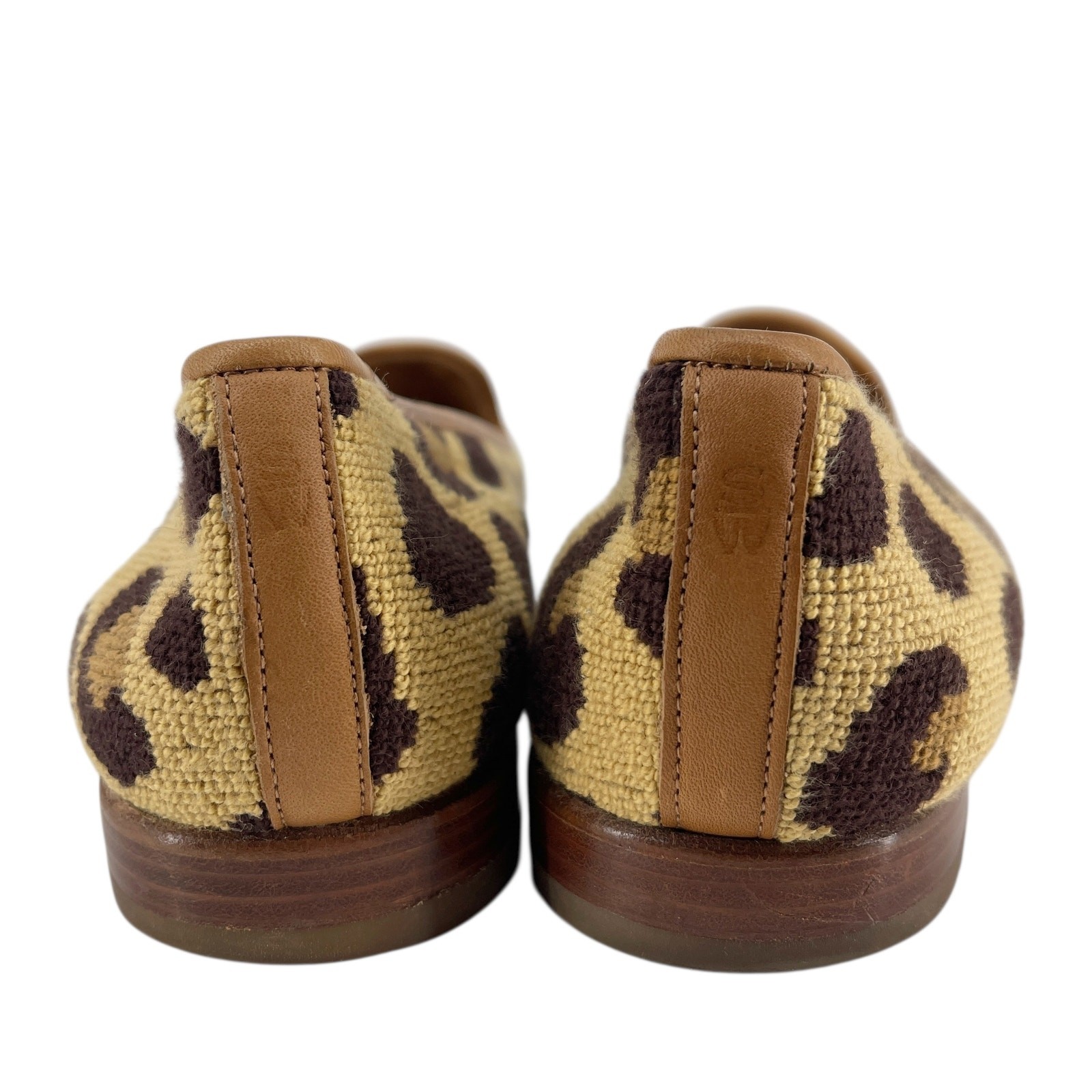 Stubbs & Wootton Palm Beach Felix Loafers Big Leopard Print Needlepoint 8.5