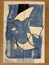 Hand Painted Wall Tiles Blue Bird Panel 30cm / 45cm