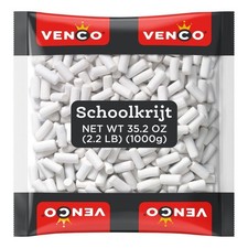 Venco Schoolkrijt Licorice Chalk Candy - School 35.2 Ounce (Pack of 1), White
