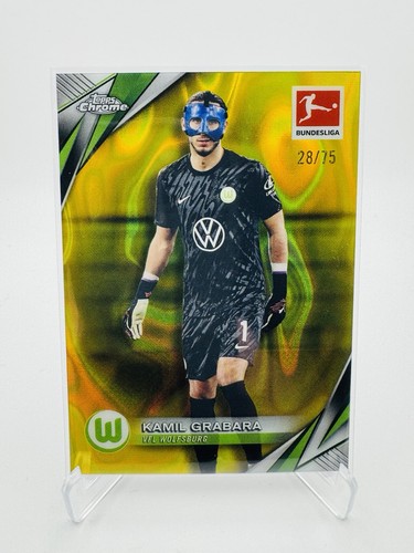 2024-25 Topps Chrome Bundesliga Kamil Grabara - Yellow Lava Refractor /75