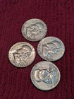 4 Franklin Half Dollar Silver Coins