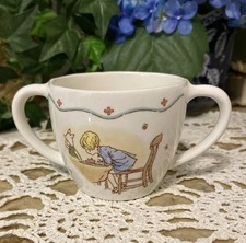 Classic Winnie the Pooh Two Handled Child's Cup w/ Pooh Figure Vintage Disney