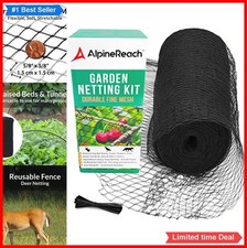 Garden Netting 15 x 50 ft 5/8 Inch Heavy Duty Fine Mesh Black Bird Netting