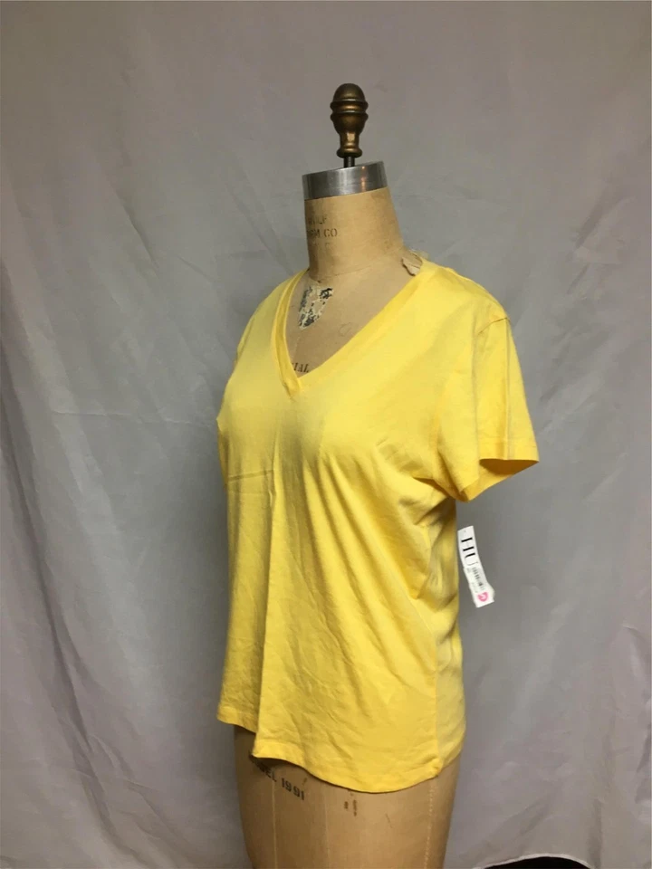 Camisa de dormir HUE gola V manga curta creme banana PJ42100 pequena nova com etiquetas $34 - Imagem 2 de 4