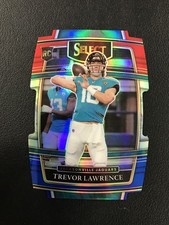 2021 Panini Select #43 Trevor Lawrence Red and Blue Prizm Die Cut Jacksonville